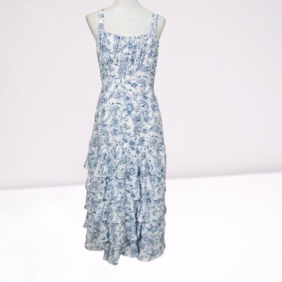 Lulus NEW For the Frill of It White Floral Ruffled Maxi Babydoll Dress Size M - Picture 5 of 12